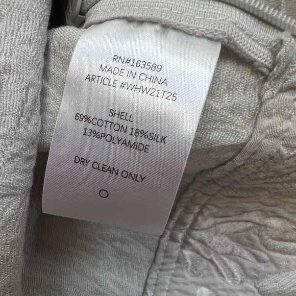 Women's NWT Who What Wear Jacquard Silk Blend Cropped Puff Sleeve Top Large - Picture 4 of 5